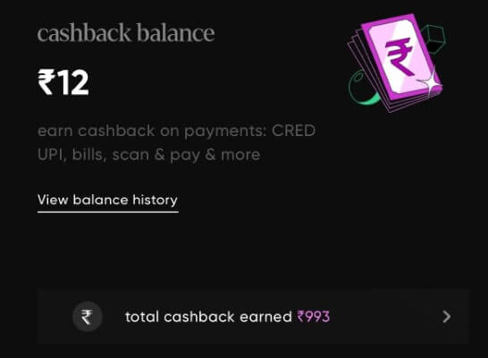 Cred cashback screenshot